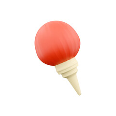 A stylized illustration of a red condiment bottle, often used for sauces or toppings.