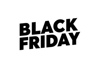 Isolated Bold Black and White Black Friday Typography