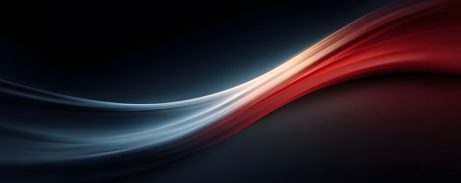 Abstract background with flowing black and red waves creating a dynamic and visually stunning effect on a blurred bokeh backdrop