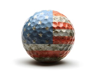 Patriotic Golf Ball American Flag Design