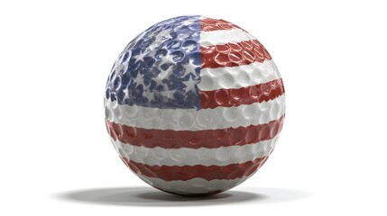 Patriotic Golf Ball American Flag Design