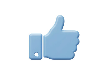 Isolated Blue Thumbs Up Icon for Positive Approval
