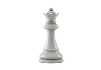 White Chess Queen Piece A Symbol of Leadership and Strategy isolated on transparent background