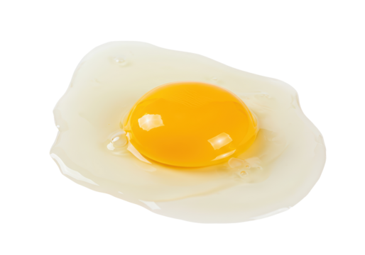 Isolated Freshly Cracked Egg with Yolk