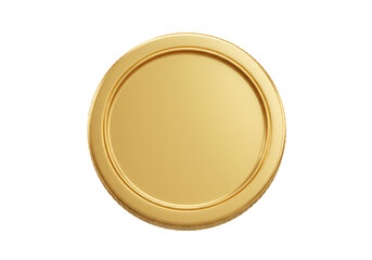 Gold Medallion Blank Circular Award isolated on transparent background