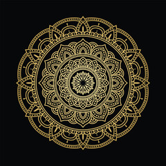 Luxury Islamic golden ornamental mandala design Logo icon vector art illustration