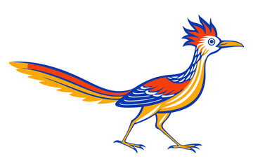 Obraz premium Roadrunner on Clean White Background Illustration