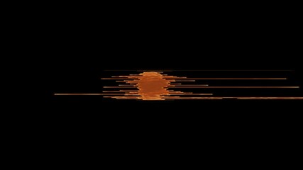 Cinematic Digital Sun Flare – Orange Tech Glitch Lines for Text Background