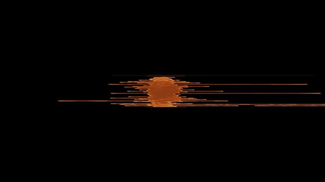 Cinematic Digital Sun Flare – Orange Tech Glitch Lines for Text Background