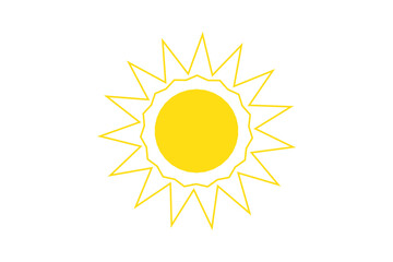 Sun with Rays Icon Vector Illustration