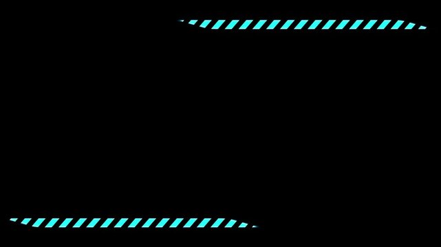 Black Background Teaser Frame with Cyan Stripes