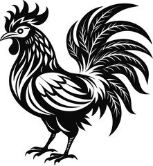 Obraz premium Hen silhouette vector design with editable 