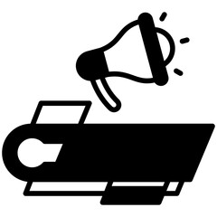 Banner News dual tone mini illustration glyph icon, use for journalist, broadcasting, news and media UI, UX kit, app and web development, digital or print.