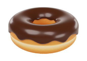 Isolated Chocolate Glazed Donut Sweet Indulgence