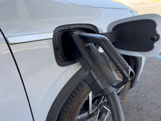 Point of view of an electric vehicle charging