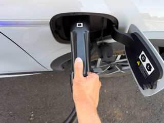 Point of view of an electric vehicle charging