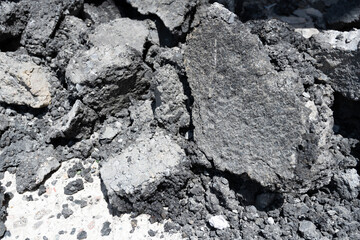 Pile of Broken Asphalt Pavement Debris