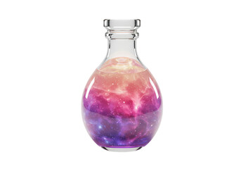 Galaxy Nebula in Glass Bottle Decorative Vessel with Cosmic Design on transparent background