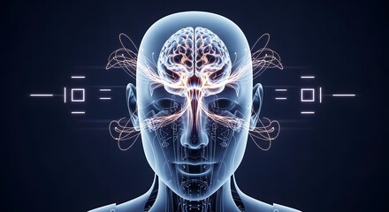 Human Brain Activity Scan - Neurology Medical Illustration