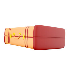 A colorful suitcase designed for travel, showcasing a playful and vibrant style.