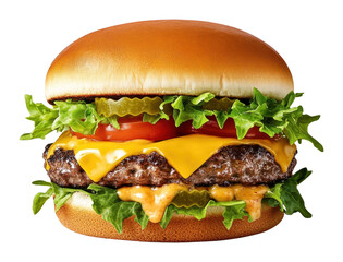 PNG Double cheeseburger lettuce tomato food.