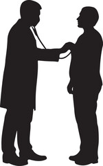 Healthcare scene showing a doctor examining a patient with stethoscope, conveying a medical consultation and general practitioner visit.