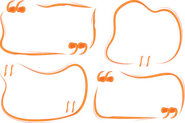orange colorful creative outline quotes frames set