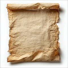 realistic illustration of a piece of parchment paper, slightly aged with a rough texture and yellowed edges