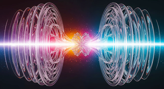 Vibrant EMP Burst Over Earth &ndash; Electromagnetic Pulse Concept, A dramatic electromagnetic pulse (EMP) radiating over Earth