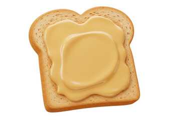 Isolated Peanut Butter Spread on Toast Classic Breakfast
