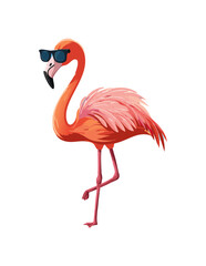 Obraz premium Flamingo with sunglasses