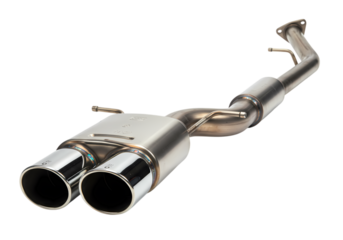 Dual Exhaust System Performance Car Modification Stainless Steel Muffler Automotive Upgrade on transparent background