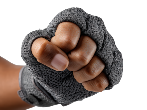 Firm grip Latina hand tightening glove strap for fight isolated