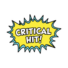 Fototapeta premium Comic con - Geek Style & Accessories with Critical Hit sticker design 