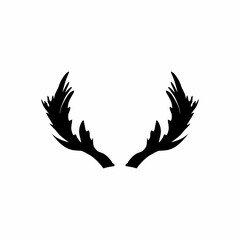 deer antler silhouette vector logo