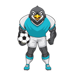 football mascot penguin vector illustration penguin football design