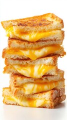 A stack of gooey grilled cheese sandwiches