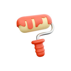 A colorful paint roller with dripping paint, symbolizing home improvement and creativity in painting projects.