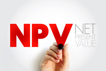 NPV Net Present Value - the cash flows at the required rate of return of your project compared to...