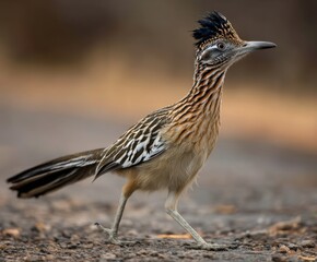 Greater roadrunner, Geococcyx californianus , in the wild