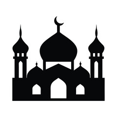 Simple Silhouette of a Majestic Mosque