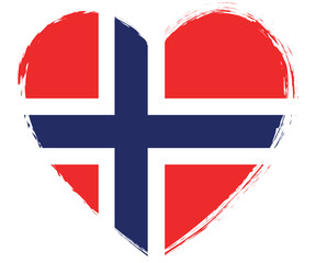 Obraz premium brush painted heart shape banner with Norway flag