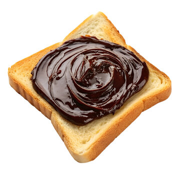 Vegemite Spread on Toast Isolated on Transparent Background


