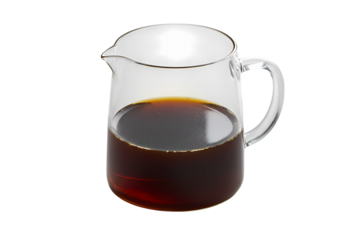 Brewed Coffee in Glass Server Perfect PourOver Coffee Preparation on transparent background