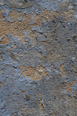 Grunge Texture of Peeling Blue Paint on a Concrete Wall