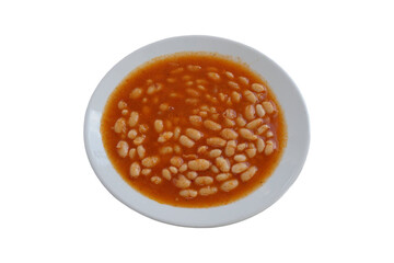 Traditional Turkish Dish, Dry Beans (kuru fasulye), isolated on white background