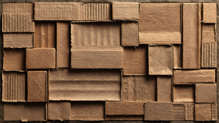 Cardboard texture cut into rectangles