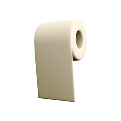 A roll of cream-colored paper, typically used for hygiene purposes.