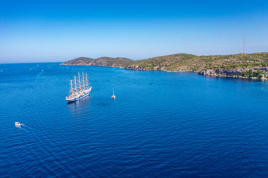 Aerial view of Paklinski Islands in Hvar, Croatia