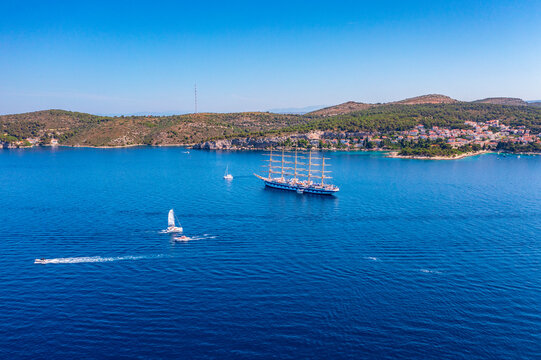 Aerial view of Paklinski Islands in Hvar, Croatia